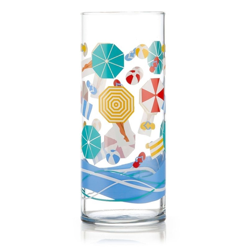 Libbey Vintage Beach Scene Cooler Glasses, 16 - ounce, Set of 4 - FCHF CITY