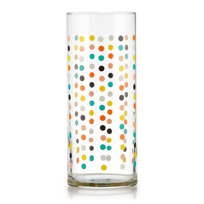 Libbey Vintage Flower Power Party Dots Cooler Glasses, 16 - ounce, Set of 4 - FCHF CITY