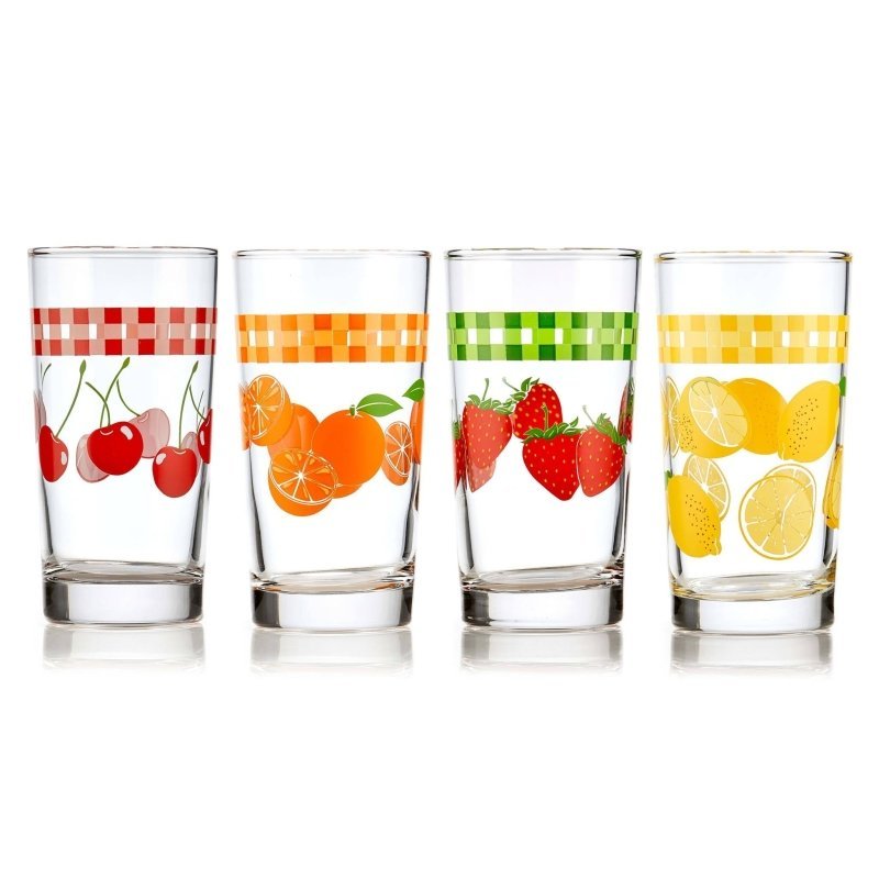 Libbey Vintage Juice Glasses, 11 - ounce, Assorted, Set of 4 - FCHF CITY