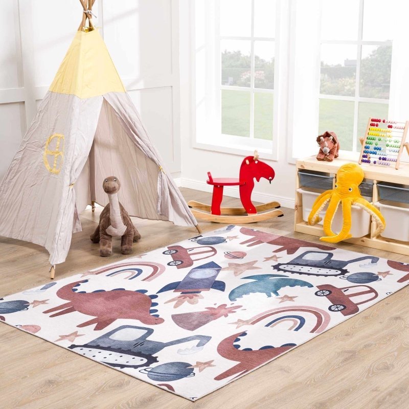 Libra Rainbow Washable Kids Rug - FCHF CITY