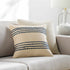Listie Beige Navy Striped Accent Pillow - FCHF CITY