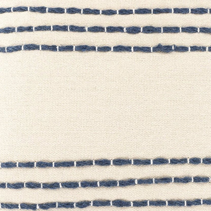 Listie Beige Navy Striped Accent Pillow - FCHF CITY
