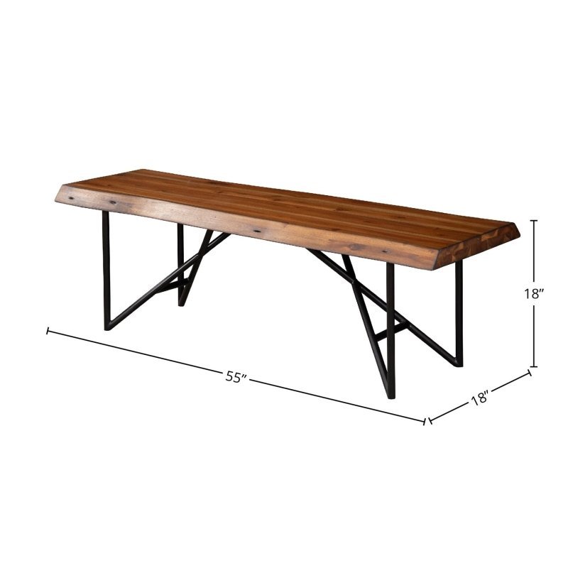 Live Edge Bench, Light Walnut - FCHF CITY