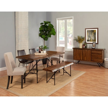 Live Edge Parson Chairs, Cream/Black - FCHF CITY