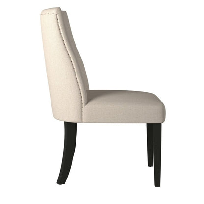Live Edge Parson Chairs, Cream/Black - FCHF CITY