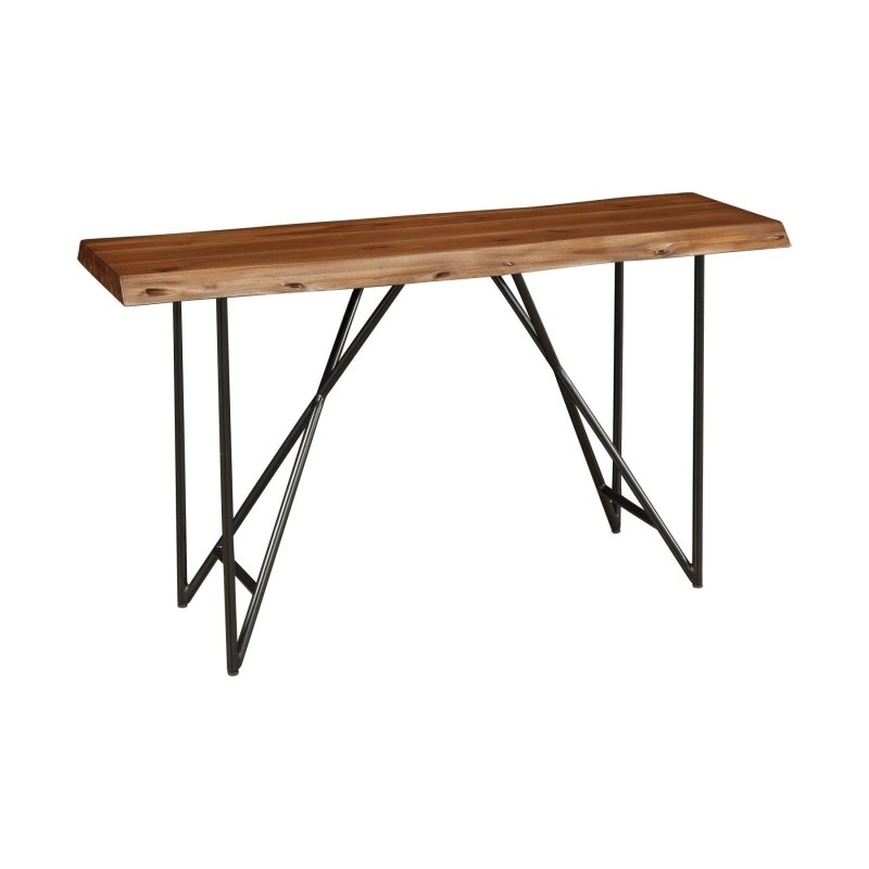 Live Edge Sofa Table, Light Walnut - FCHF CITY