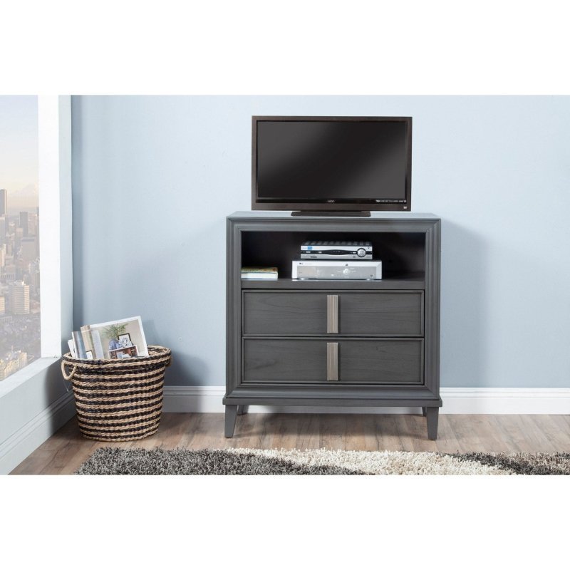 Lorraine Media Chest, Dark Grey - FCHF CITY