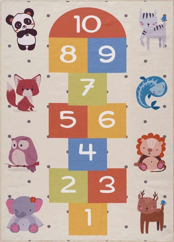Lundy Washable Kids Hopscotch Colorful Rug - FCHF CITY