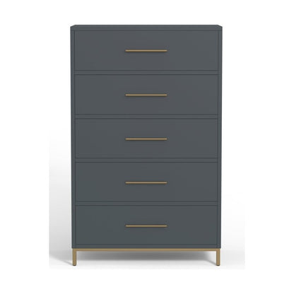 Madelyn Five Drawer Chest, Slate Gray - FCHF CITY