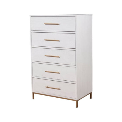 Madelyn Five Drawer Chest, White - FCHF CITY