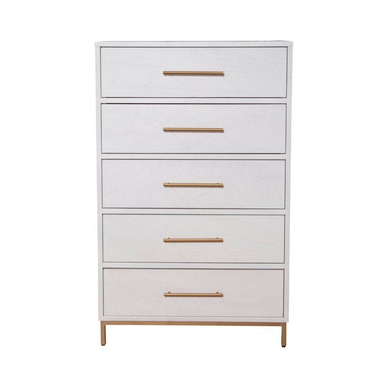 Madelyn Five Drawer Chest, White - FCHF CITY