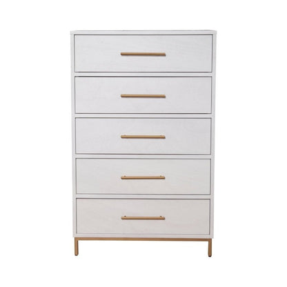 Madelyn Five Drawer Chest, White - FCHF CITY