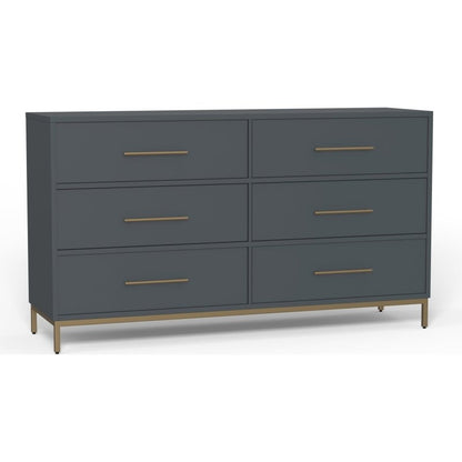 Madelyn Six Drawer Dresser, Slate Gray - FCHF CITY