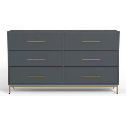 Madelyn Six Drawer Dresser, Slate Gray - FCHF CITY