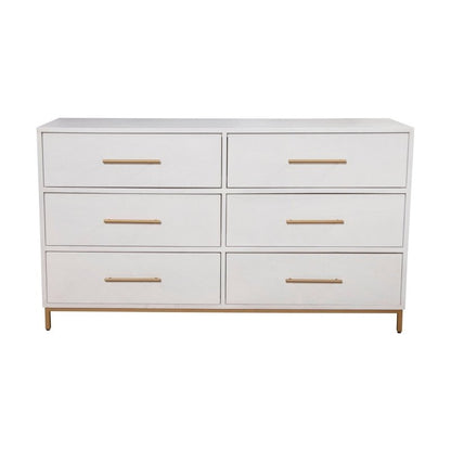 Madelyn Six Drawer Dresser, White - FCHF CITY