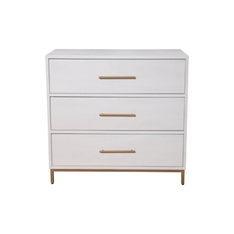 Madelyn Three Drawer Small Chest, White - FCHF CITY