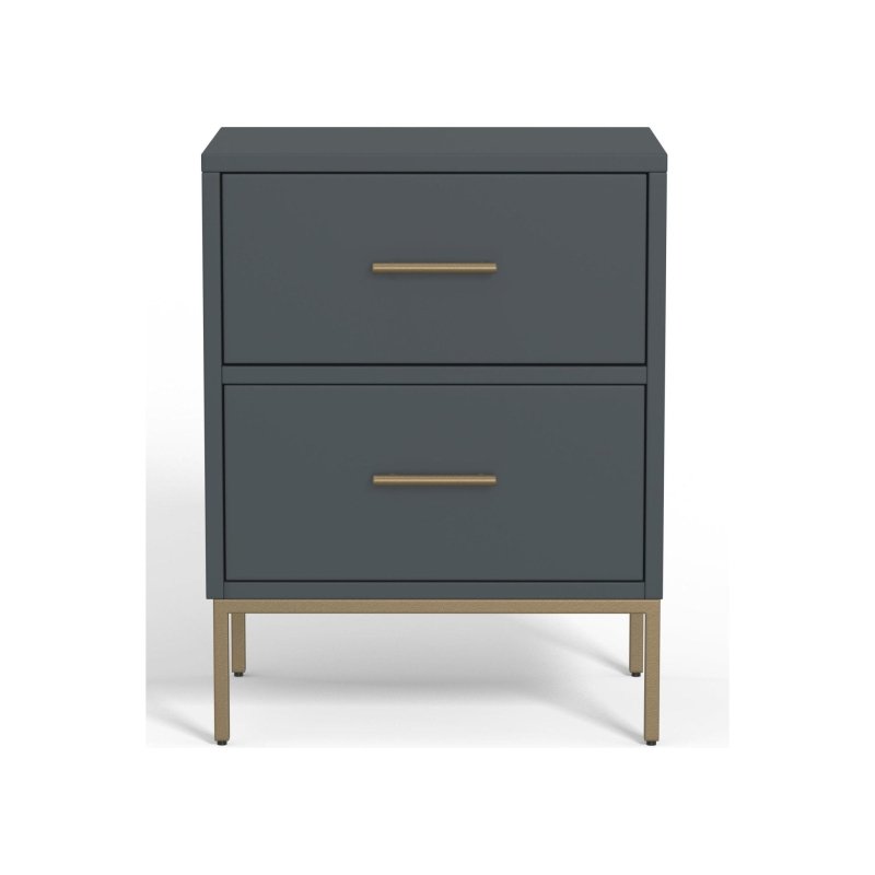 Madelyn Two Drawer Nightstand, Slate Gray - FCHF CITY