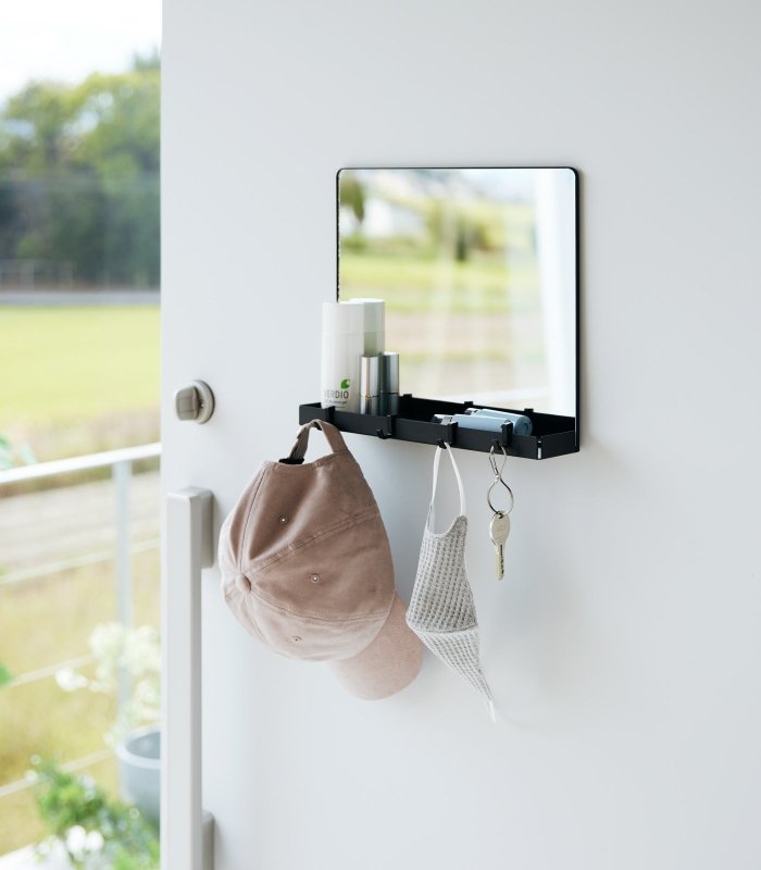 Magnetic Mirror with Storage Rack - Glass - FCHF CITY