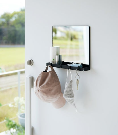Magnetic Mirror with Storage Rack - Glass - FCHF CITY