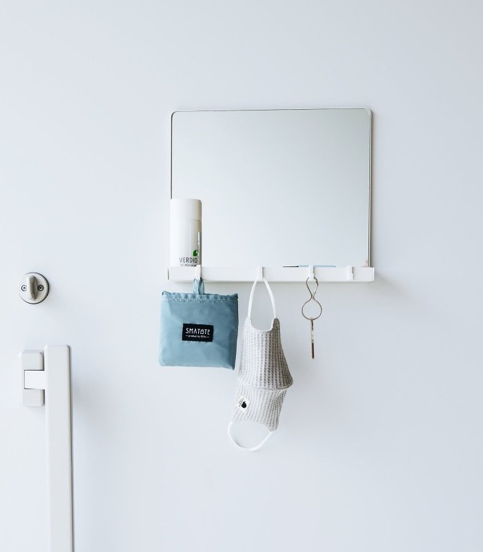 Magnetic Mirror with Storage Rack - Glass - FCHF CITY