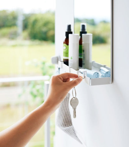 Magnetic Mirror with Storage Rack - Glass - FCHF CITY