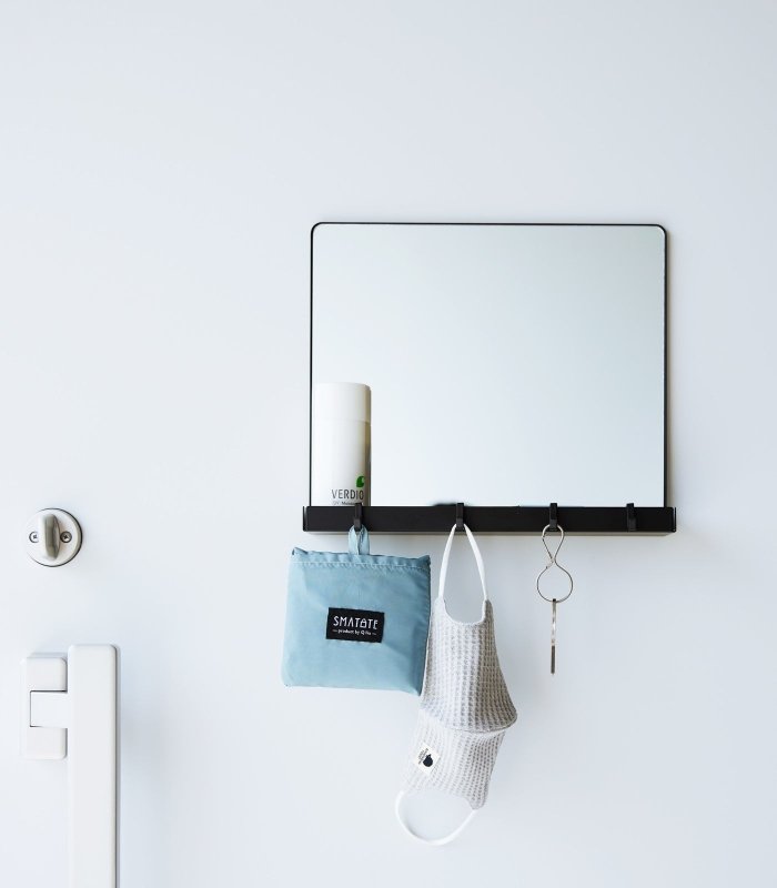 Magnetic Mirror with Storage Rack - Glass - FCHF CITY