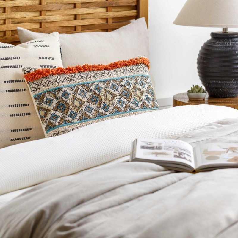 Melvindale Boho Diamond Pattern Lumbar Pillow - FCHF CITY