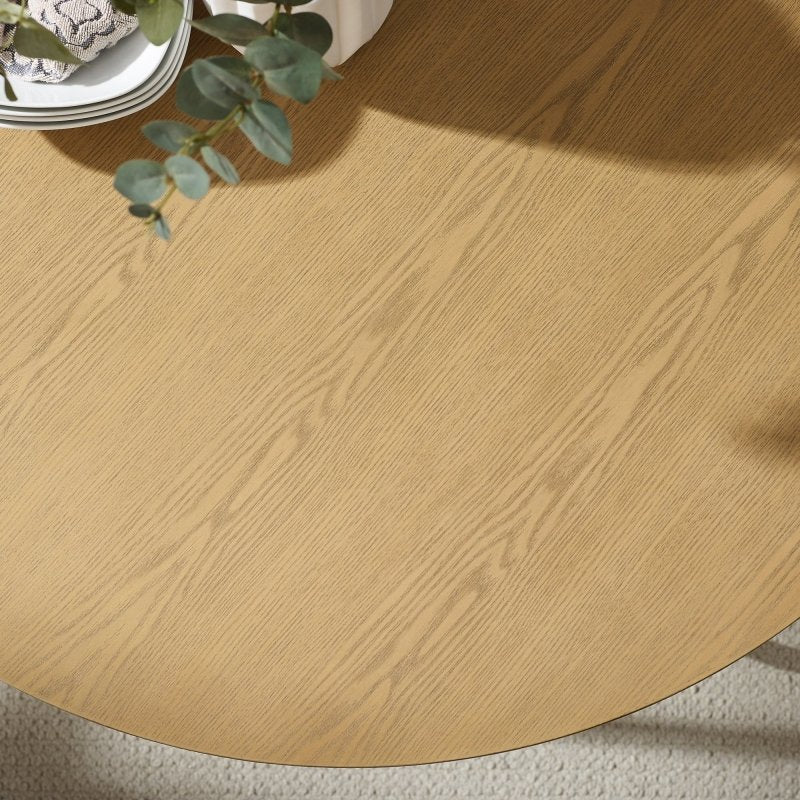Midpines Modern Veneer and Metal Round Dining Table - FCHF CITY