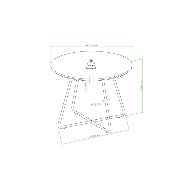 Midpines Modern Veneer and Metal Round Dining Table - FCHF CITY