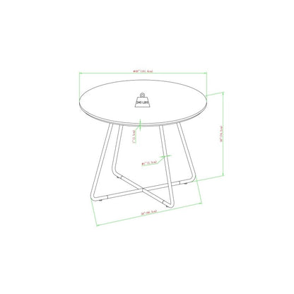 Midpines Modern Veneer and Metal Round Dining Table - FCHF CITY