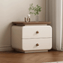 Minimalist Italian‑Style Upholstered Solid Wood Nightstand，2‑Drawer Bedside Cabinet - FCHF CITY