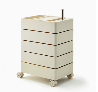 Minimalist Rotatable 5-Tier Rolling Storage Cabinet with Lockable Casters - FCHF CITY