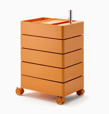 Minimalist Rotatable 5-Tier Rolling Storage Cabinet with Lockable Casters - FCHF CITY