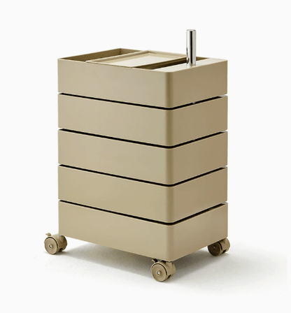 Minimalist Rotatable 5-Tier Rolling Storage Cabinet with Lockable Casters - FCHF CITY