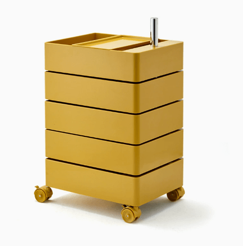 Minimalist Rotatable 5-Tier Rolling Storage Cabinet with Lockable Casters - FCHF CITY
