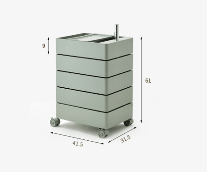 Minimalist Rotatable 5-Tier Rolling Storage Cabinet with Lockable Casters - FCHF CITY