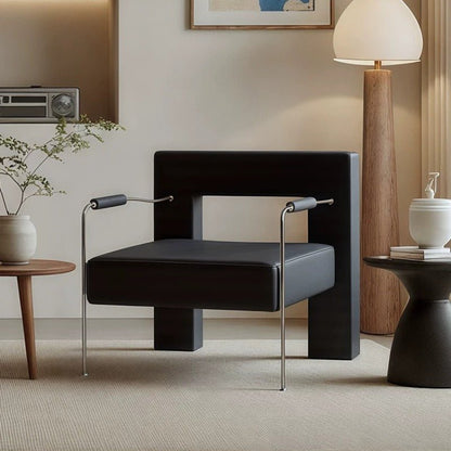 Modern Geometric Accent Armchair, Stainless Steel Frame - FCHF CITY