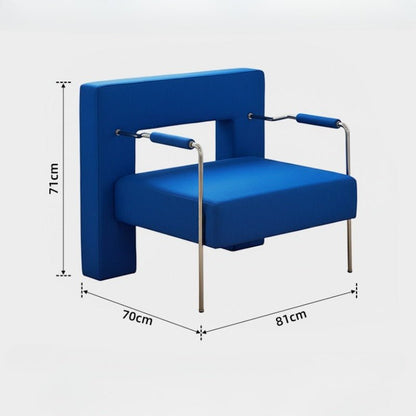 Modern Geometric Accent Armchair, Stainless Steel Frame - FCHF CITY