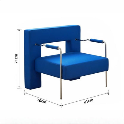 Modern Geometric Accent Armchair, Stainless Steel Frame - FCHF CITY