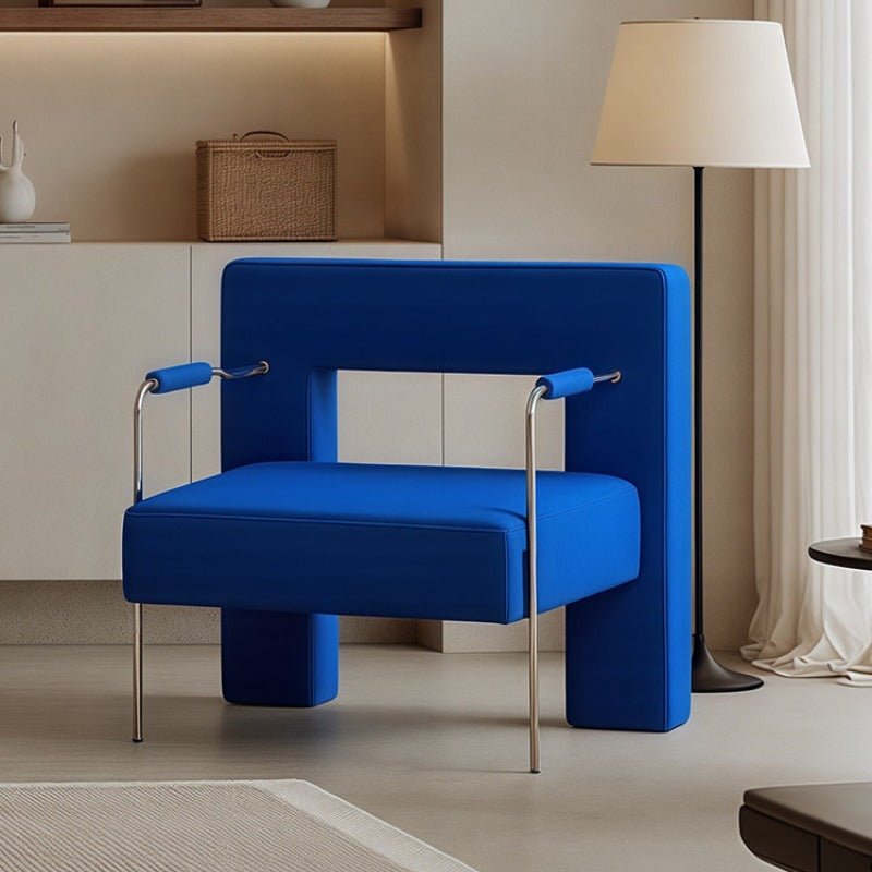 Modern Geometric Accent Armchair, Stainless Steel Frame - FCHF CITY