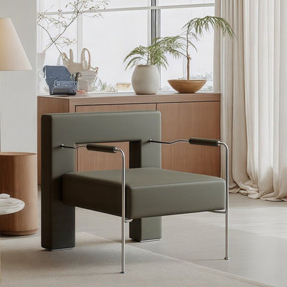 Modern Geometric Accent Armchair, Stainless Steel Frame - FCHF CITY