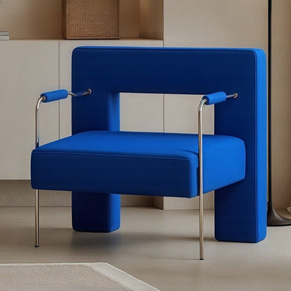 Modern Geometric Accent Armchair, Stainless Steel Frame - FCHF CITY