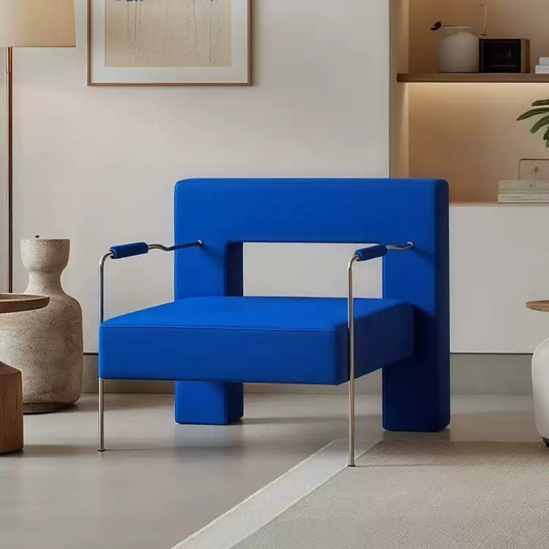 Modern Geometric Accent Armchair, Stainless Steel Frame - FCHF CITY