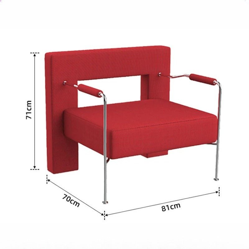Modern Geometric Accent Armchair, Stainless Steel Frame - FCHF CITY