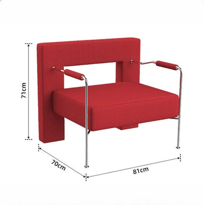 Modern Geometric Accent Armchair, Stainless Steel Frame - FCHF CITY