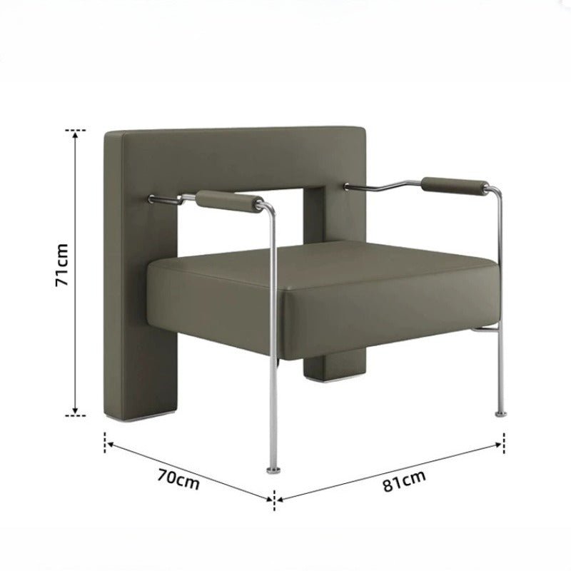 Modern Geometric Accent Armchair, Stainless Steel Frame - FCHF CITY