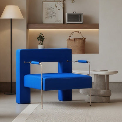 Modern Geometric Accent Armchair, Stainless Steel Frame - FCHF CITY