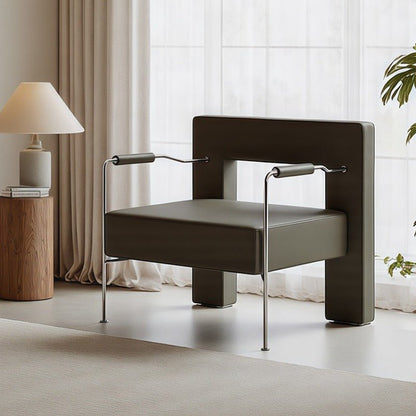 Modern Geometric Accent Armchair, Stainless Steel Frame - FCHF CITY