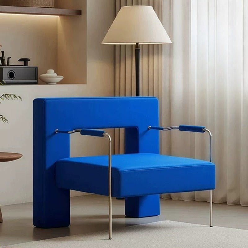 Modern Geometric Accent Armchair, Stainless Steel Frame - FCHF CITY