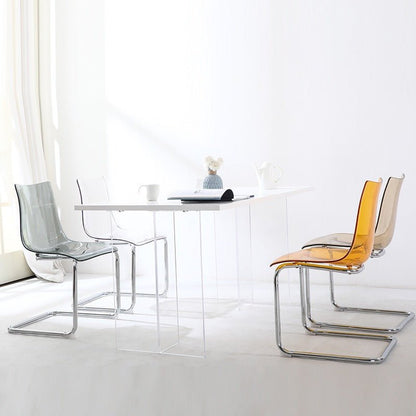 Modern Transparent Side Chair, Acrylic Dining Chair For Home &amp; Office - FCHF CITY